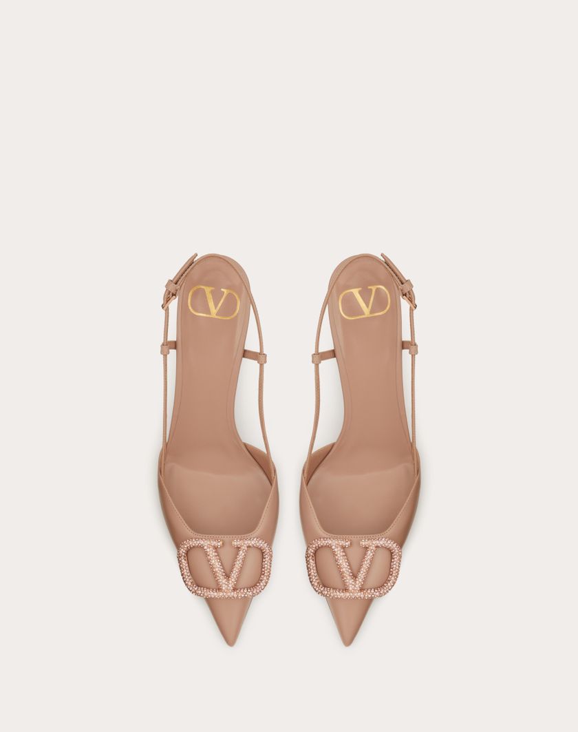 VLOGO SIGNATURE SLINGBACK PUMP IN CALFSKIN LEATHER 80MM - Image 3